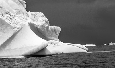 Floating Blue Iceberg Closeup Water Antarctica