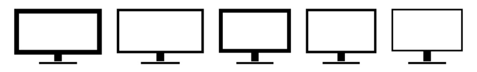 Wall Mural - screen icon black | monitor illustration | computer display symbol | device logo | tv television sig