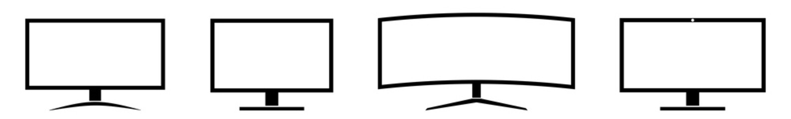 Wall Mural - screen icon black | monitor illustration | computer display symbol | device logo | tv television sig