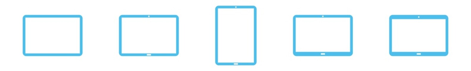 Wall Mural - tablet computer icon blue | tablet pc illustration | smartphone mobile phone symbol | display logo |