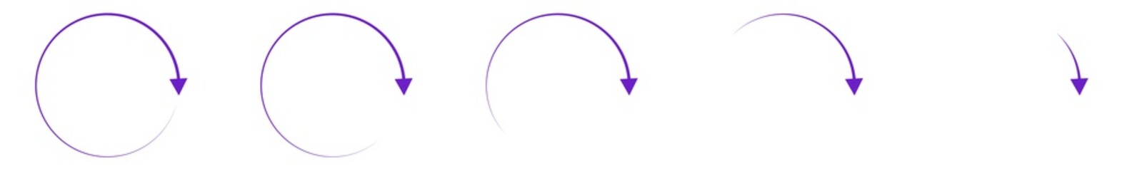 Wall Mural - arrow icon purple | circle arrows | infographic illustration | direction symbol | curved loading log