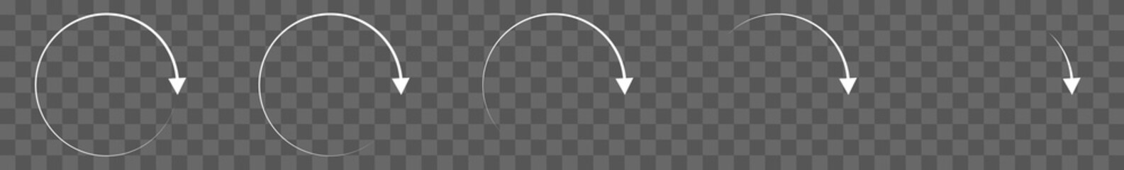 Poster - arrow icon white | circle arrows | infographic illustration | direction symbol | curved loading logo