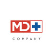 md cross logo design vector icon symbol