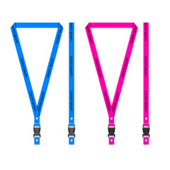 Blue Pink Lanyard Template for All Company