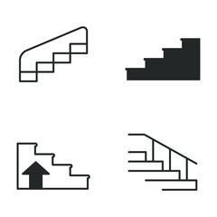 Leinwandbilder - Stairs Icon vector sign isolated for graphic and web design. Stairs symbol template color editable on white background.