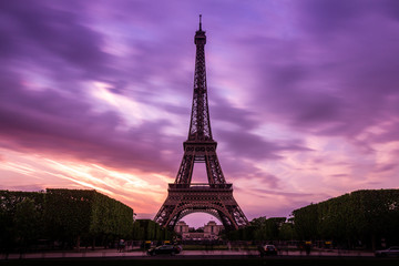 purple sunset at paris