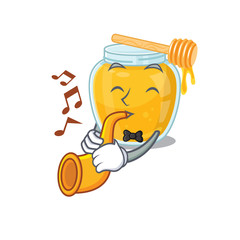 Wall Mural - mascot design concept of honey playing a trumpet