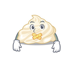 Sticker - cartoon character design whipped cream making a silent gesture