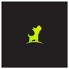 Vector Silhouette Of A Dog On A Black Background
