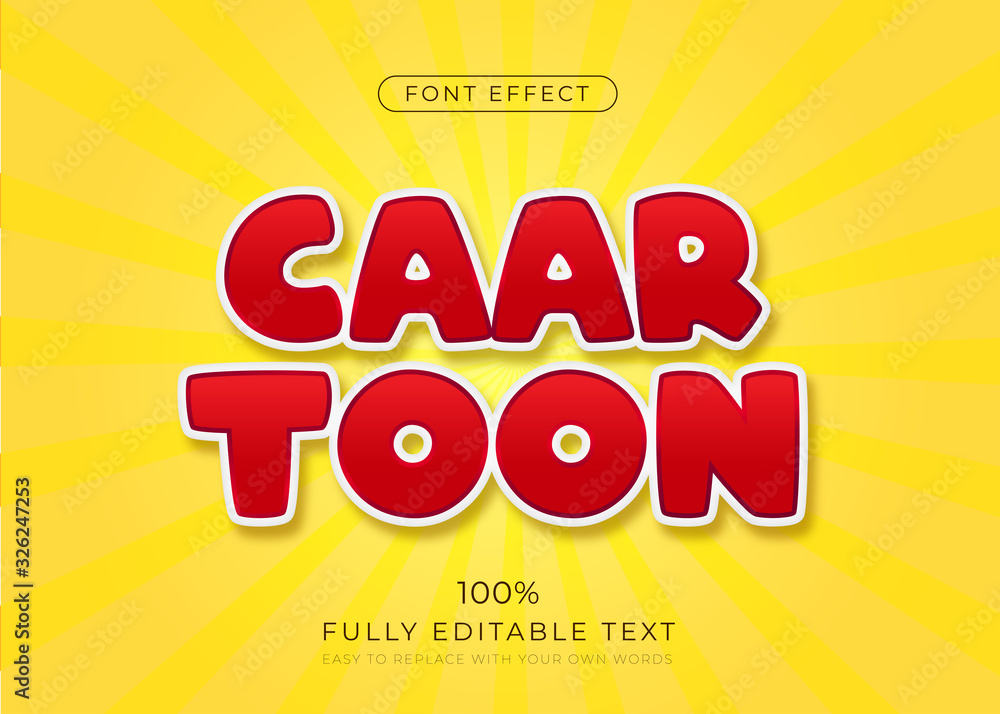 Cartoon title text effect. Editable font style Stock Vector | Adobe Stock