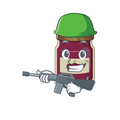 Poster - A cute picture of plum jam Army with machine gun