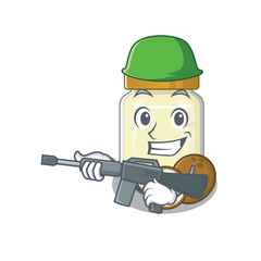 Sticker - A cute picture of coconut butter Army with machine gun