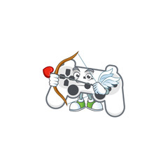 Poster - A lovely white joystick Cupid with arrow and wings