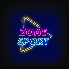 Wall Mural - Zone Sport Neon Signs Style Text vector