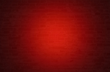 Wall Mural - red background brick wall texture design material with light effect and space studio.