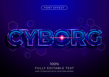 Futuristic Technology Text Effect. Editable Font Style