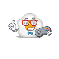 Poster - Smiley gamer fried egg cartoon mascot style