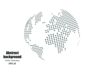 three-dimensional abstract planet, points of global and international significance.
