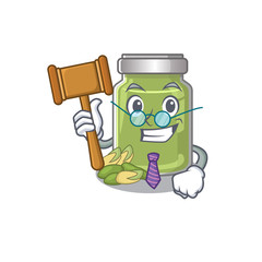 Canvas Print - Smart Judge pistachio butter in mascot cartoon character style