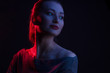 © Roman Kornev - Fashionable Artistic Portrait Of A Beautiful Female Model In Bright Lights
