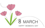 Fototapeta Tulipany - Women's day card, flowers design vector illustration
