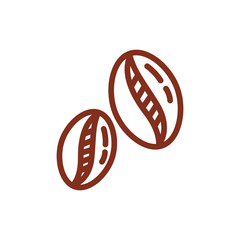 Canvas Print - coffee grain seed line style icon