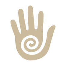 Vector Esoteric Icon Hand With Spiral. Isolated On White Background