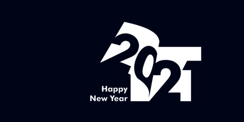 Happy New Year 2021 Text Design Patter, Vector illustration