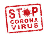Fototapeta  - STOP MERS Corona Virus warning icon shape. biological hazard risk logo symbol. vector illustration image. Isolated on white background. china, wuhan disease. Grunge stamp