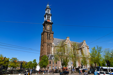 westerkerk, a church in central amsterdam, netherlands