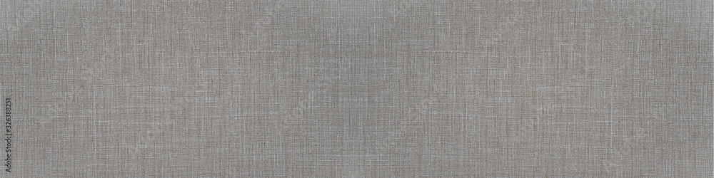 Gray natural cotton linen textile texture background banner panorama - obrazy, fototapety, plakaty 