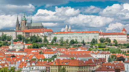 Wall Mural - View on Prague castle from Charles Bridge tower timelapse