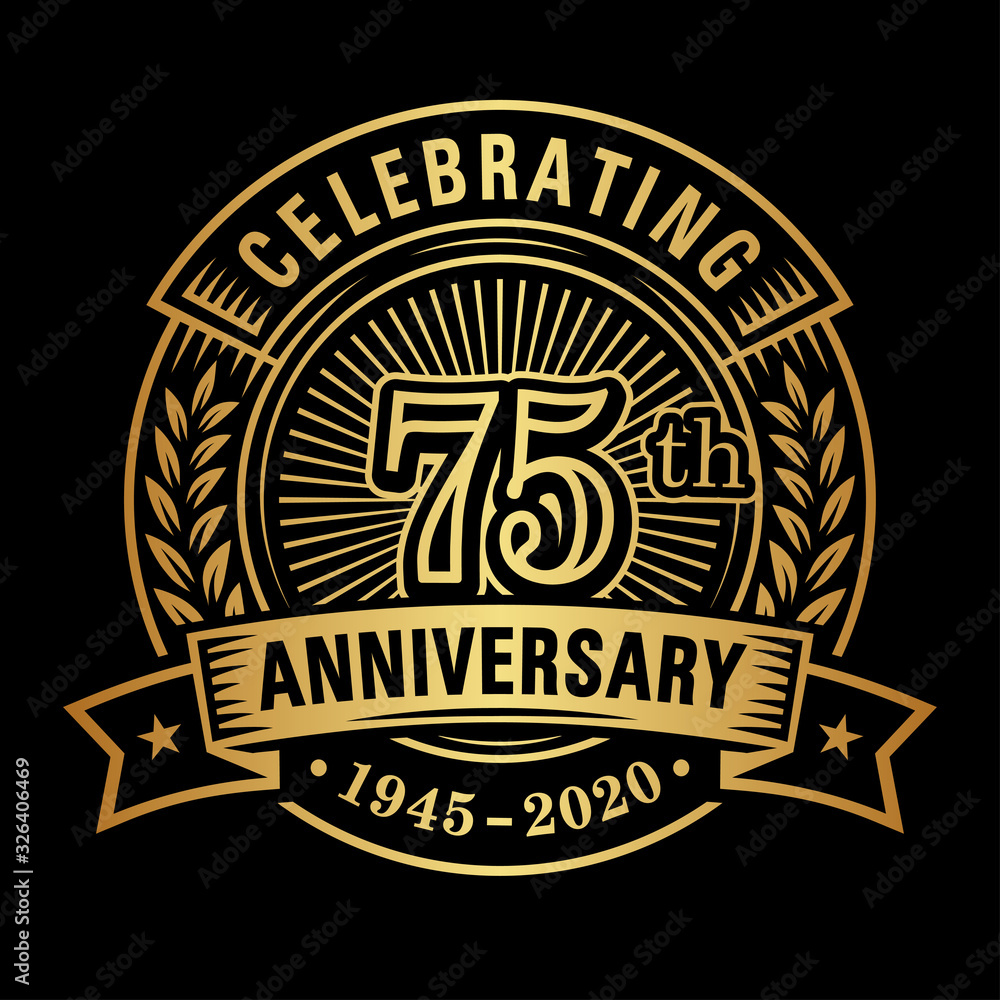 75 years of celebrations design template. 75th logo. Vector and ...