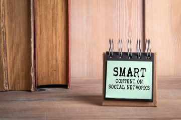 Wall Mural - Smart Content on Social Networks. Marketing, Advertising, Business and Branding Concept