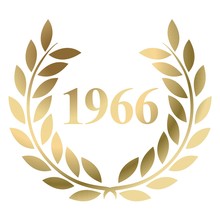Year 1966 Gold Laurel Wreath Vector Isolated On A White Background 