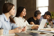 © Prostock-studio - Student's lifestyle. Girls using laptop, doing homework