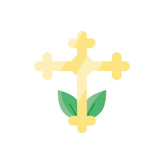 Canvas Print - catholic cross, flat style icon