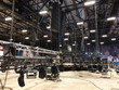 Installation of professional sound, light, video and stage equipment for a concert. Lifting of line array speakers.