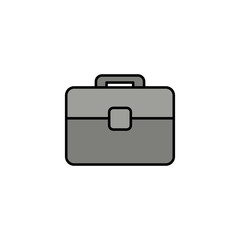 Sticker - briefcase business bag for document , line style icon