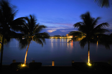 Wall Mural - Sunrise at Pelican Bay harbor in Freeport, Bahamas