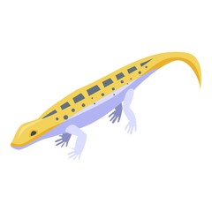 Sticker - Yellow animal reptile icon. Isometric of yellow animal reptile vector icon for web design isolated on white background