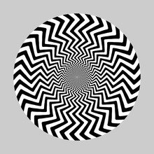 Geometric Optical Illusion. White And Black Circle Pattern