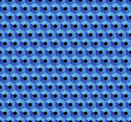 Wall Mural - blue hexagonal pattern on black background