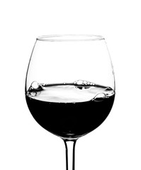 Glass wine glasses on a white background