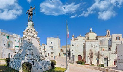 Wall Mural - Main square and old town entrance of Cisternino, Apulia, Italy