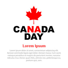 Wall Mural - Canada Day square banner on a white background. Copy space for text. Vector illustration