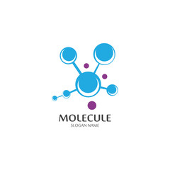 Molecular logo structure chemical atoms vector illustration