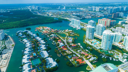 Wall Mural - Aerial view of Sunny Isles Beach. Miami. Florida. USA. 