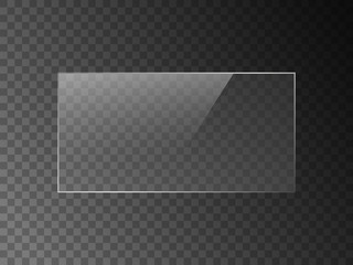 Wall Mural - vector mirror reflection effect texture for glass, plastic or acrylic window. png rectangle shape 2 