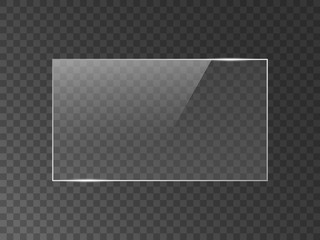 Wall Mural - vector mirror reflection effect texture for glass, plastic or acrylic window. png rectangle shape 16
